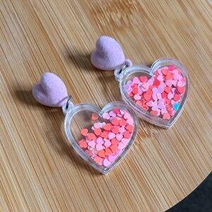 Heart Shaped Pink Earrings